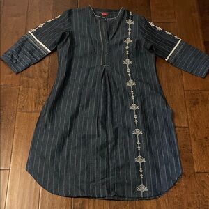 Striped Blue Denim colored Kurti